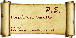 Porpáczi Sarolta névjegykártya
