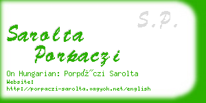 sarolta porpaczi business card